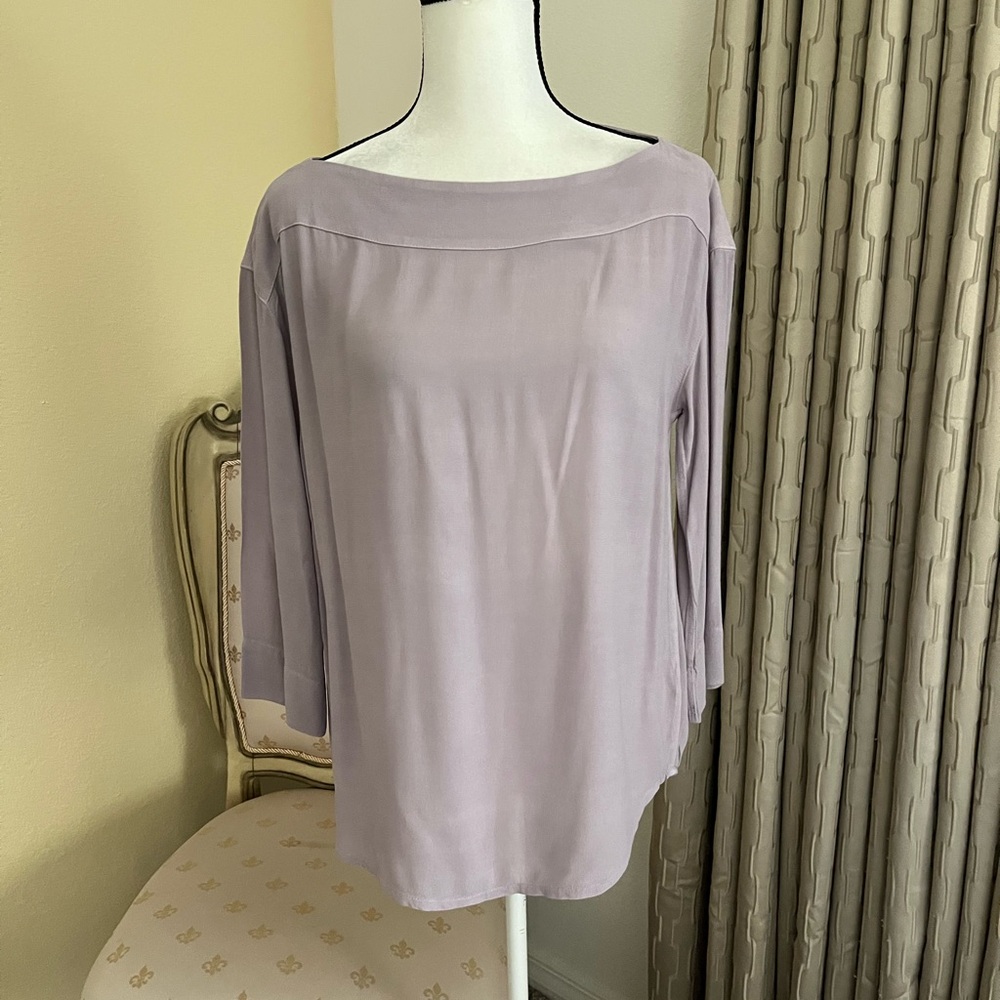 James Perse Lavender 3/4” Sleeve Tunic Top. Roomy, Relaxed Fit. Size 2/Medium